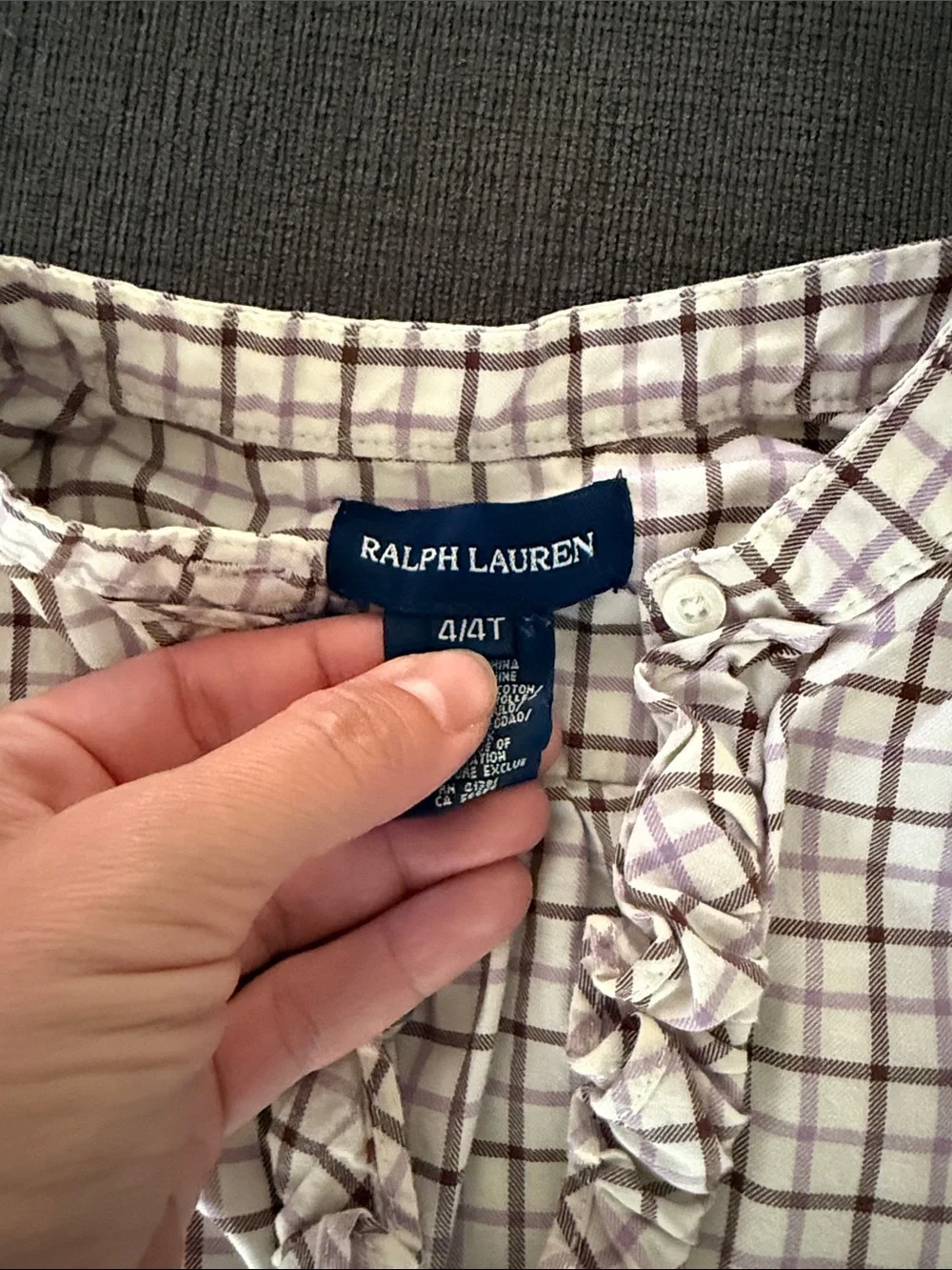 Ralph Lauren Girls' Blue Polo-Style Button Dress Bundle size 4T